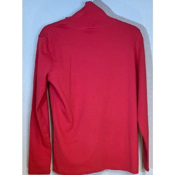 NWT Lands' End Red Claret Misses Size S 6-8 100% Cotton Turtleneck - Picture 3 of 6